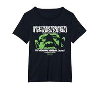 Universal Monsters Frankenstein The Original Horror Show Camiseta, Mujer Tallas Grandes, Negro, 2XL Grande