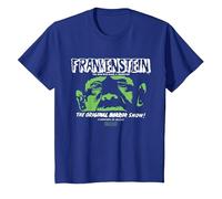 Universal Monsters Frankenstein The Original Horror Show Camiseta, Niños, Azul Real, 10 años