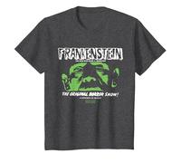 Universal Monsters Frankenstein The Original Horror Show Camiseta, Niños, Jaspeado Oscuro, 2 años