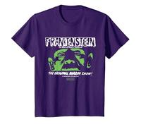 Universal Monsters Frankenstein The Original Horror Show Camiseta, Niños, Morado, 8 años
