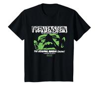Universal Monsters Frankenstein The Original Horror Show Camiseta, Niños, Negro, 3 años
