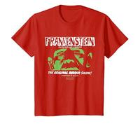 Universal Monsters Frankenstein The Original Horror Show Camiseta, Niños, Rojo, 2 años