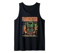 Universal Monsters Frankenstein Vintage Halloween Mask Camiseta sin Mangas