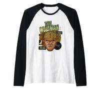 Universal Monsters The Wolf Man Vintage Halloween Mask Camiseta Manga Raglan