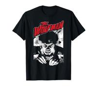 Universal Monsters The Wolfman Title Portrait, para hombre Camiseta, Negro, S