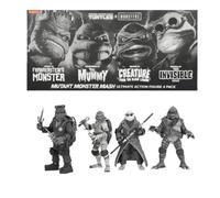 Universal Monsters X TMNT Teenage Mutant Ninja Turtles Black Y White BOX 4 NECA