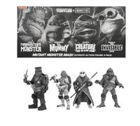 Universal Monsters X TMNT Teenage Mutant Ninja Turtles Black Y White BOX 4 NECA