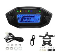 Universal Motocicleta LCD Digital 10000rpm Velocímetro Retroiluminación Motor Vehículo Para 1/2/4 Cilindros Odómetro 7 Colores Ajustar Tacómetro(With 2bracket-2)