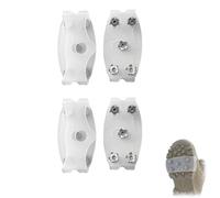 Universal Non-Slip Gripper Spikes,Ice Cleats for Shoes and Boots,White Translucent Ice Cleats,Traction Snow Grips Anti Slip Silicone for Winter Hiking Climbing Ice Fishing (2 Pairs)