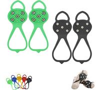 Universal Non-Slip Ice Cleats with 5-Tooth Steel Nails, Silicone Traction Grips for Shoes and Boots on Ice and Snow, Ideal for Hiking, Walking, Climbing, and Fishing (Mixed# 9,Adult)