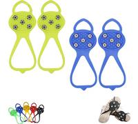 Universal Non-Slip Ice Cleats with 5-Tooth Steel Nails, Silicone Traction Grips for Shoes and Boots on Ice and Snow, Ideal for Hiking, Walking, Climbing, and Fishing (Mixed# 3,Kids)