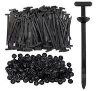 Universal Nylon Cable Tie Buckle with Pin and Button Heavy Duty Zip Tie Fasteners for Automotive Panels Fender Liners Engine Lower Covers Black (100 Pieces)