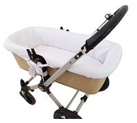 Universal Quilted Carrycot Cover+White Fitted Sheet - Made of Pique Fabric - Universal Carrycot Cover - Single Size - Handmade - Made in Spain - Nenel Bullet