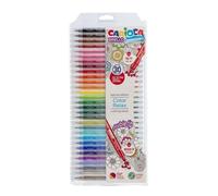 Carioca Marcadores de doble punta Birello - 30 Uds., multicolor | Punta Doble Fina Y Gruesa, Tinta Lavable, Uso Escolar, Creatividad, Color
