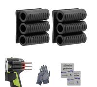 Universal Self-Adhesive Drill bit Gripper,Drill bit Holder Tool for Impact Driver, Tool Holster, Black Drills bits Holder, Fits Most Drills (2pcs)