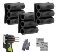 Universal Self-Adhesive Drill bit Gripper,Drill bit Holder Tool for Impact Driver, Tool Holster, Black Drills bits Holder, Fits Most Drills (3pcs)