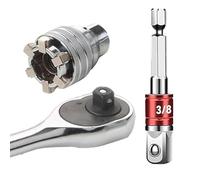 Universal Socket Wrench Tool Sets, Magic Sleeve Sturdy Steel Drive Socket Screw Wrench Sleeve, Multi-Function Ratchet Wrench, Adjustable Hex Socket, Socket Wrench Set Unscrew Any Bolt (Pack C)