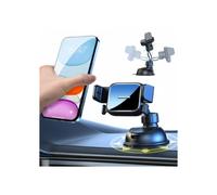 Universal suction cup phone holder for dashboard and windshield - glossy design - black