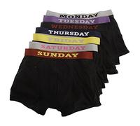 Universal Textiles Calzoncillos/Boxer de los dias de la Semana Hombre Caballero(Pack de 7 Calzoncillos) (L (Cintura 92-99cm)) (Negro)