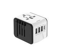 Universal Travel Adapter - White - 3 USB - 1 Type C - 1500W - Compact and Practical