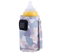 Universal USB Leche Calentador de Agua Cochecito de Viaje Bolsa Aislada Calentador de BiberóN PortáTil para BebéS Camuflaje Gris-