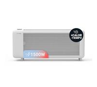 UNIVERSALBLUE Calefactor de Mica Horizontal, 1500W, Blanco, Portátil, 2 Potencias, Termostato Ajustable, Calor Radiante y Convección, Sistema de Seguridad, Silencioso, Para Espacios de 15m²