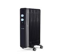 UNIVERSALBLUE Calefactor Eléctrico de Aceite Bajo Consumo | Radiador Aceite Negro 1500W | 9 Elementos Calefactores | 3 Potencias | Silencioso | Sistema de Seguridad | Termostato Ajustable