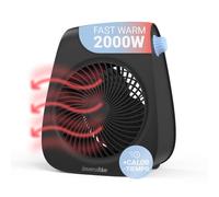 UNIVERSALBLUE Calefactor Eléctrico Pequeño Negro | Termoventilador Vertical | 3 Modos de Funcionamiento | Bajo Consumo
