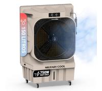 UniversalBlue, Climatizador Evaporativo 150L 750W - 18.000 m³/h, Aire Acondicionado Natural Portátil hasta 232 m², 4 Modos, 3 Velocidades, Oscilación Automática, Uso Industrial y Doméstico