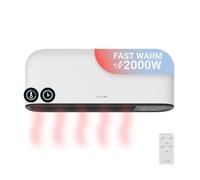 UNIVERSALBLUE Split de baño de 2000W | Calefactor de Pared | Mando Distancia | 2 Potencias | Termostato Ajustable | Aire Caliente
