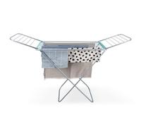 UNIVERSALBLUE Tendedero Plegable de Acero y Aluminio con Alas | 20m de Tendido | Ultraligero 2,5 kg | Capacidad 15 kg | Antideslizante y Anticorrosión | Gris (20 Metros de Tendido Acero y Aluminio)