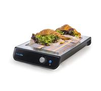 UNIVERSALBLUE Tostador Plano Plus Acero Inoxidable | 6 Niveles de Potencia | Tostadora Pan Plano Horizontal | Potencia 600W | 2 Elementos Calefactores