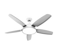 UNIVERSALBLUE - Ventilador de Techo con Luz - Ventilador Silencioso con Mando a distancia - 5 aspas - 3 velocidades - Color Blanco - Motor DC - Modo Invierno