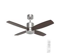 UNIVERSALBLUE | Ventilador de Techo INOX con Luz LED Silencioso | Mando a Distancia | 4 Aspas | Diámetro 106 cm | Potencia 55 W | Temporizador | Motor DC | 6 Velocidades | Ventilador de Techo INOX