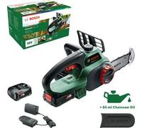 Bosch sierra de cadena con batería UniversalChain 18 (batería, cargador, caja de cartón, sistema SDS, longitud de la espada: 200 mm, sistema de 18 V, 2,5 Ah)