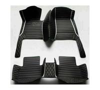 Universales Alfombrillas Cuero Lujo Impermeables para Fiat para 500 para Linea 2006 2007 2008 2009 2010 2011 2012 2013 Alfombrillas para Coche(Style 4 Black White)