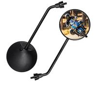 Universales Espejo Retrovisores Moto E9 Homologados, 1 Par Espejo Retrovisores Redondos M8, Espejo Moto Latera Compatible con Moto Scooter ATV Quad y Bicicleta