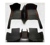 Universales para Coche Alfombrillas Cuero Lujo Impermeables para Fiat para 500 para Linea 2006 2007 2008 2009 2010 2011 2012 2013(Style 4 Black Red)