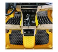 Universales para Coche Alfombrillas Cuero Lujo Impermeables para Fiat para 500 para Linea 2006 2007 2008 2009 2010 2011 2012 2013 Alfombrillas Coche Juego(Style 2 Yellow Black)