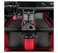 Universales para Coche Alfombrillas Cuero Lujo Impermeables para Fiat para 500 para Linea 2006 2007 2008 2009 2010 2011 2012 2013 Alfombrillas Coche Juego(Style 2 Red Black)