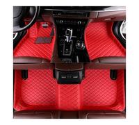 Universales para Coche Alfombrillas Cuero Lujo Impermeables para Fiat para 500 para Linea 2006 2007 2008 2009 2010 2011 2012 2013(Estilo 1 Rojo)