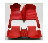 Universales para Coche Alfombrillas Cuero Lujo para Tipo Clima con Cobertura 3D para Lincoln Continental 2014 2015 2016 2017 Alfombrillas Coche Juego(Style 4 Red)