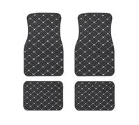 Universales para Coche Alfombrillas Piel Sintética Tamaño Universal para Hyundai para Tucson para Santa FE para I30 I40 para Veloster para Creta para Elantra(Black Beige 4 PCS)