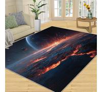 Universe Alfombra 160 x 230 cm, Lavable, 3D Planet Alfombras para Sala de Estar, moqueta Antideslizante Suave para Dormitorio, mesita de Noche, Mesa de Comedor decoración