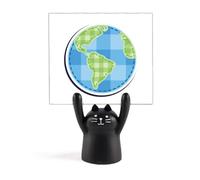 Universe and Alien Earth Art Deco Fashion Memo Holder Cartoon Black Cat Stand Decoración