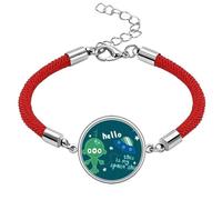 Universe and Alien Hello Alien Lucky - Pulsera de cuerda roja hecha a mano