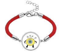 Universe and Alien - Pulsera de cuerda roja de la suerte con cíclope amarillo, hecha a mano