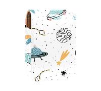 Universe Celestial Body Cat - Estuche portátil para pintalabios para viajes, mini caja de almacenamiento de lápiz labial con espejo para mujeres y mujeres, bolsa de cosméticos de cuero, Varios colores, 9.5x2x7 cm/3.7x0.8x2.7 in