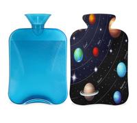 Universe Galaxy Solar System - Botella de agua caliente con cubierta de 2 L, Planet Space PVC bolsa de agua caliente para calentador de manos y pies, alivio del dolor, compresa caliente y terapia de frío