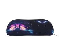 Universe Galaxy Space - Estuche de piel portátil semicircular: elegante organizador para oficina, viajes, maquillaje, estuche ideal para lápices y bolsa de maquillaje